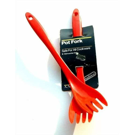 Set Of 2 Aronson Melamine Kitchen Pot Fork Red 11Inch