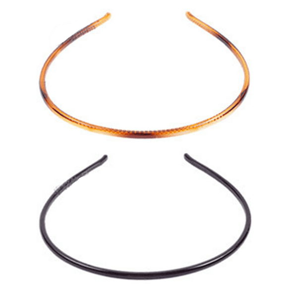 Set Of 2 Black Plastic Sharks Tooth Hair Comb Headband