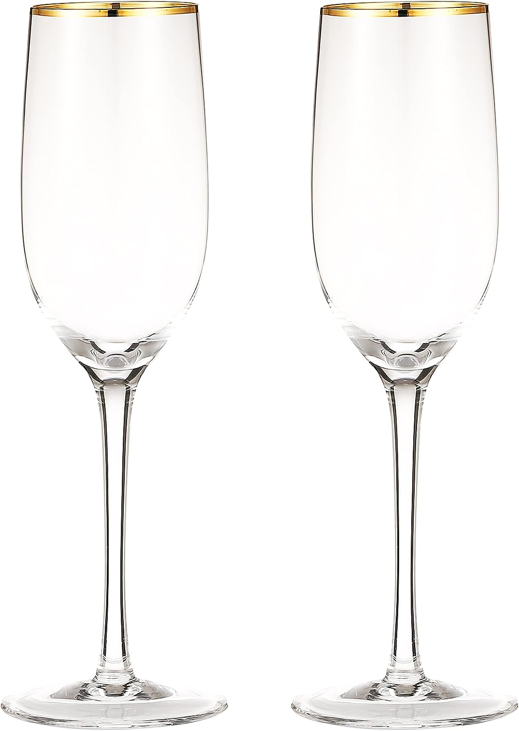 Set Of 2 Champagne Flutes Luxurious Long Stem Champagne Glasses With