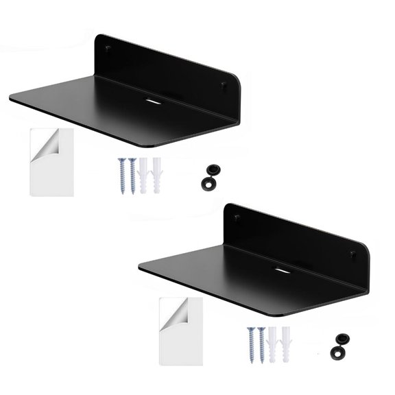 Set Of 2 Clear Acrylic Display Ledges Stand Organizers For Decorating Home Walls