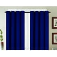 thumbnail image 1 of Set Of 2 Coco Blackout Grommet Top Curtain Panels, Energy Saving, Blocks Noise, Navy Blue, 1 of 3
