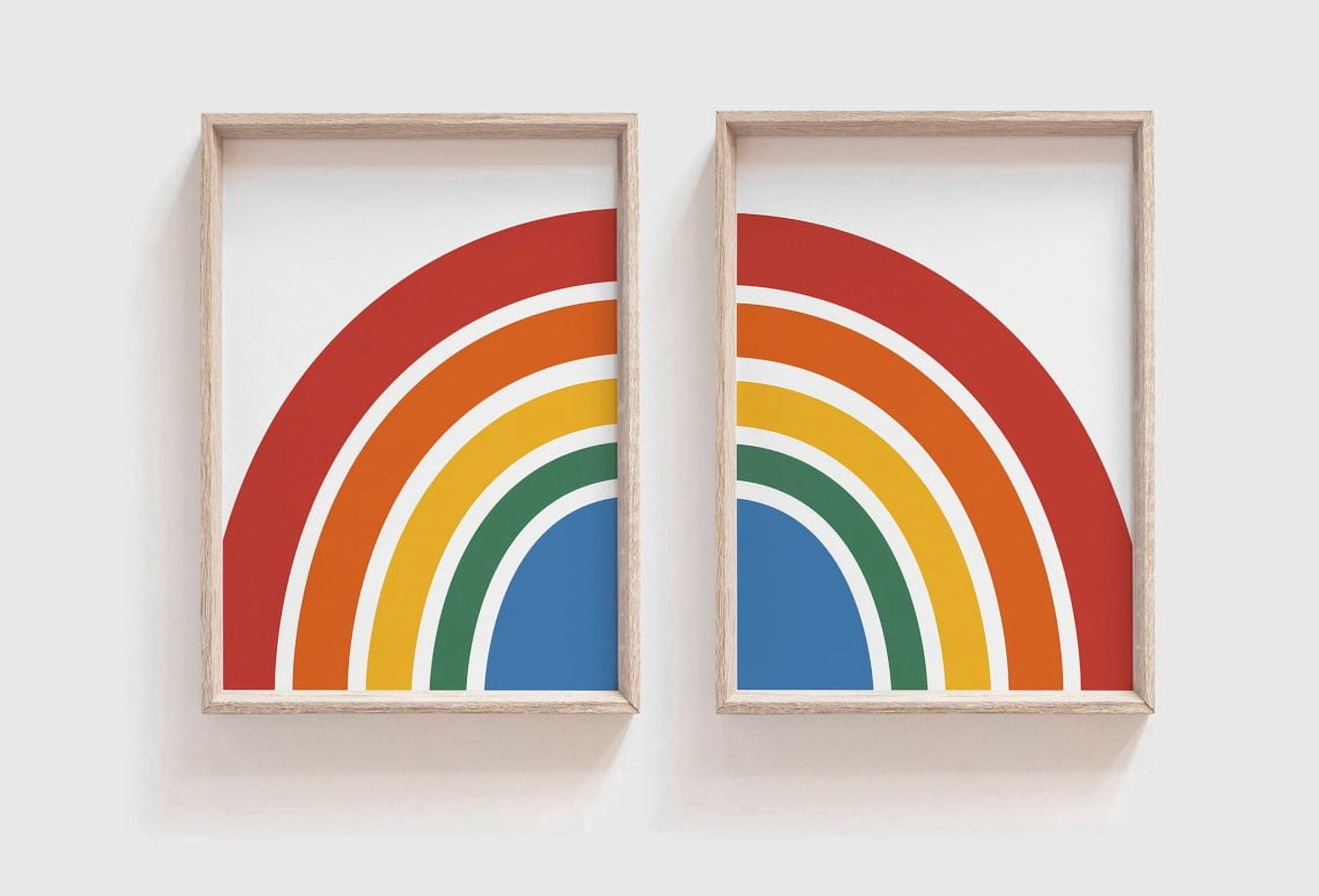 Set Of 2 Colourful Rainbow Nursery Wall Art Prints, Boys, Girls ...