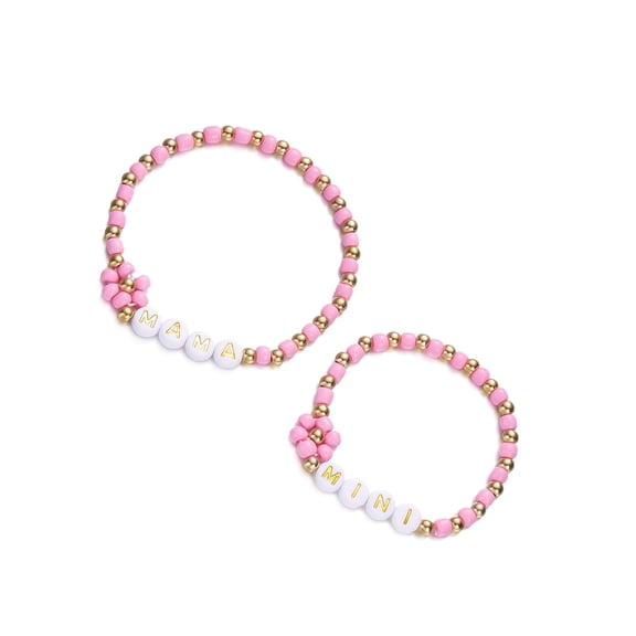 Set Of 2 Creative Heart Bracelets Beaded Wristband For Party And Daily Wear