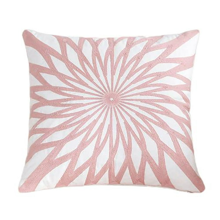 Set Of 2 Embroidered Decorative Pillows, Inserts & Covers, Accent Pillows, Throw  Pillows With Cushion Inserts Included 18X18 (Pink) 