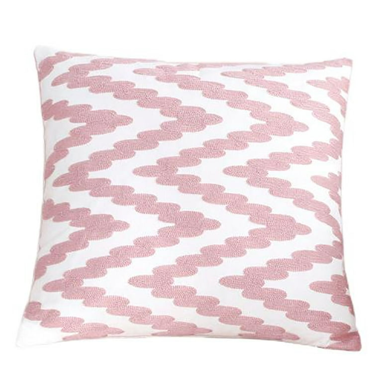 Set Of 2 Embroidered Decorative Pillows - Pink Accent Pillows With