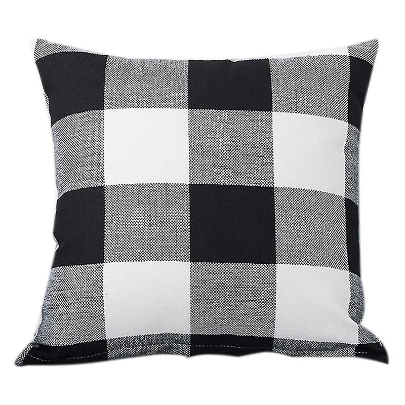 Black and White Buffalo Check Polyester Pillow Covers, 18 x 18 inches