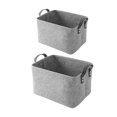 thumbnail image 1 of Set Of 2 Felt Storage Boxes for Clothing Multipurpose Laundry Hamper with 2 Handles Practical Dirty Clothes Organizers, 1 of 9