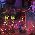 Set Of 2 Halloween Lighted Evil Witch Legs with Ground Stick Light Up