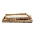 thumbnail image 1 of Set Of 2 Hand-Crafted Sea Grass And Rattan Oversized Decorative Square Trays, 1 of 1