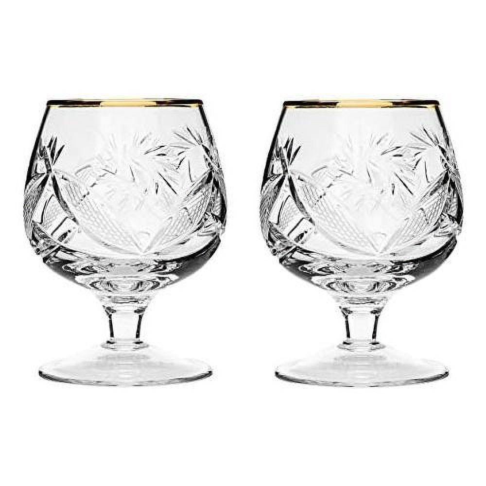 Set Of 2 Hand Made Vintage Crystal Glasses, Brandy & Cognac Snifter
