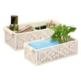 thumbnail image 1 of Set Of 2 Handwoven Macrame Storage Baskets With Handles - Stylish & For Versatile, 1 of 8