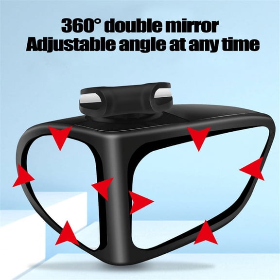 Set Of 2 High-Definition Blind Spot Mirrors, 360 Adjustable, Wide-Angle View For Front And Rear Wheels(Black)[1PAIR]
