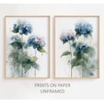 Set Of 2 Hydrangea Blue Flowers Floral Botanical Wall Art Prints ...