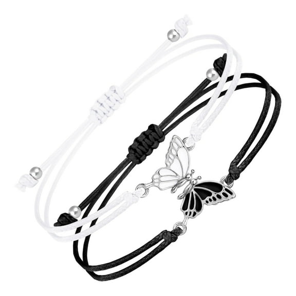 Set Of 2 Matching Friendship Bracelets for Children Girls Braided Rope Handchain Fashion Wrist Accessories for Bestie