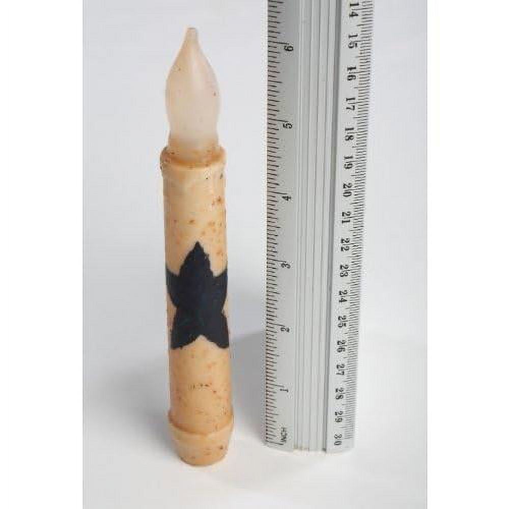 Set Of 2 Primitive Battery Operated WaxDipped Taper LED Candles With