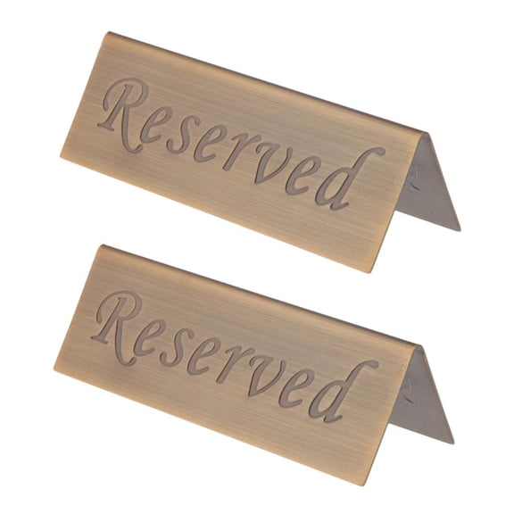 Set Of 2 Reserved Wedding Table Signs - Freestanding Table Signs For Wedding Party Banquet - Stainless Steel