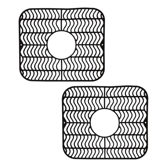 Set Of 2 Ridged Silicone Sink Trays Guard Cookware From Damage And increase Kitchen Safety