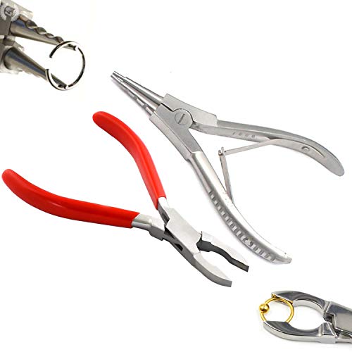 Set Of 2 Ring Opening And Ring Closing Pliers (Dip Red) Body Piercing