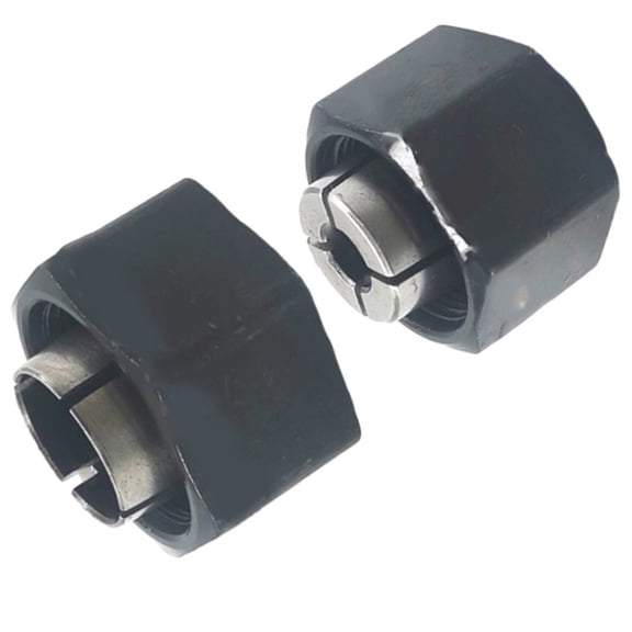 Set Of 2 Router Collet Compatible With For Dw621 Dw616 Dw618 For Dw621K Dw625 12 7Mm 6 35Mm Diameter Black Steel Fangkenuo