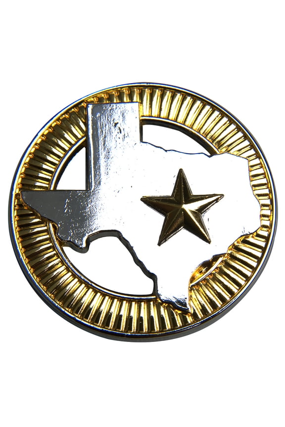 Set Of 2 Screw Back Concho 1.5 In Texas Star Gold Silver Round Saddle