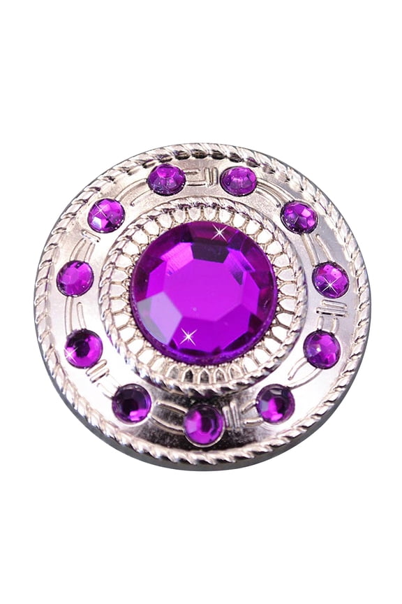 Set Of 2 Screw Back Concho Nickle Wheel Shape Rope Edge Saddle Belt