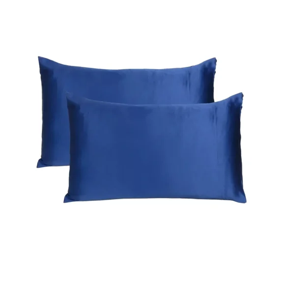 Set Of 2 Silky Satin Pillowcase Pillow Case Cushion Cover Standard 20*26In
