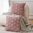 thumbnail image 1 of Set Of 2 Super Soft Faux Wool Luxury Style Fur Throw Pillow Covers Decorative Velvet Pillowcase For Cushion Sofa Bed Livingroom Square 18 X 18 Inch, 1 of 5