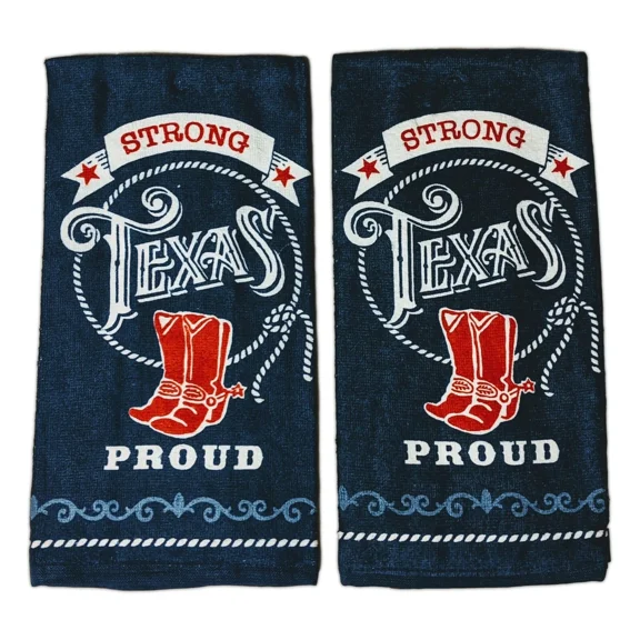 Set Of 2 Texas Strong Proud Terry Kitchen Towels By Kay Dee Designs