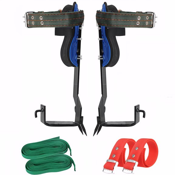 Set Of 2 Tree Climbing Accessories,2 Straps, 2 Leg Straps, Steel, Tree Climbing Artifact, Reinforced Claws, For Picking And Cutting Height