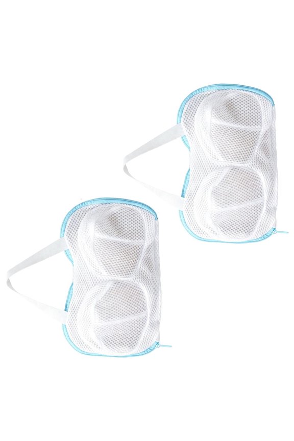 Set Of 2 Undergarment Washing Net with Zippered and Handle Portable Bra Wash Bags For Washing Machine