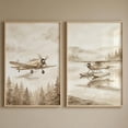 Set Of 2 Vintage Airplane Nursery Wall Art Prints, Aviation, Sepia ...