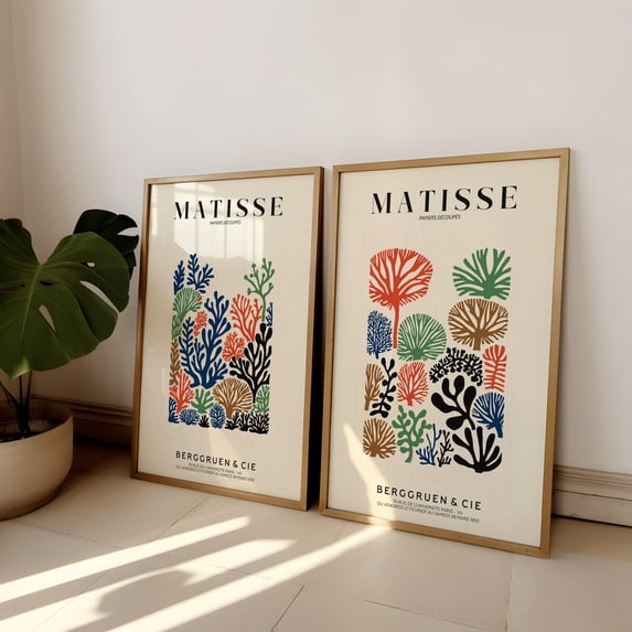Set Of 2 Vintage Modern Abstract Wall Art Prints, Modern Home, Office ...
