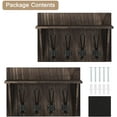 Set Of 2 WallMounted Coat Racks With Hooks Storage Display Shelf Entrance Brown