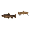 thumbnail image 1 of Set Of 2 Western Nautical Marine Trout Fish Faux Wooden Cabinet Bar Pull Knobs, 1 of 9