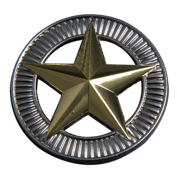 Set Of 2 Western Screw Back Concho 1.5 In Silver Gold Star Saddle Cowgirl