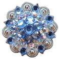thumbnail image 1 of Set Of 2 Western Screw Back Concho Aquamarine Crystals 1-1/4In. Saddle, 1 of 7