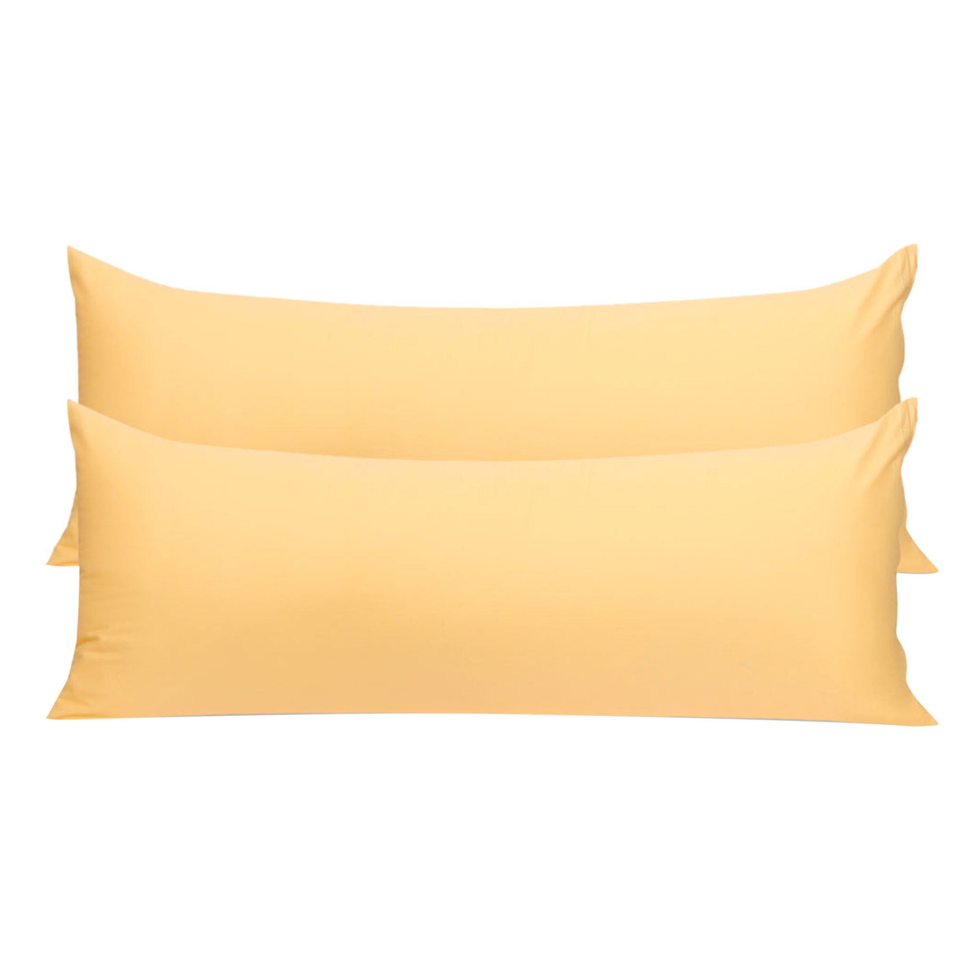 Unique Bargains Pillowcases 2 Pack 100% Cotton Body Pillow Covers Apricot 20" x 48"