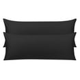thumbnail image 1 of Unique Bargains Pillowcases 2 Pack 100% Cotton Body Pillow Covers Black 20" x 54", 1 of 8