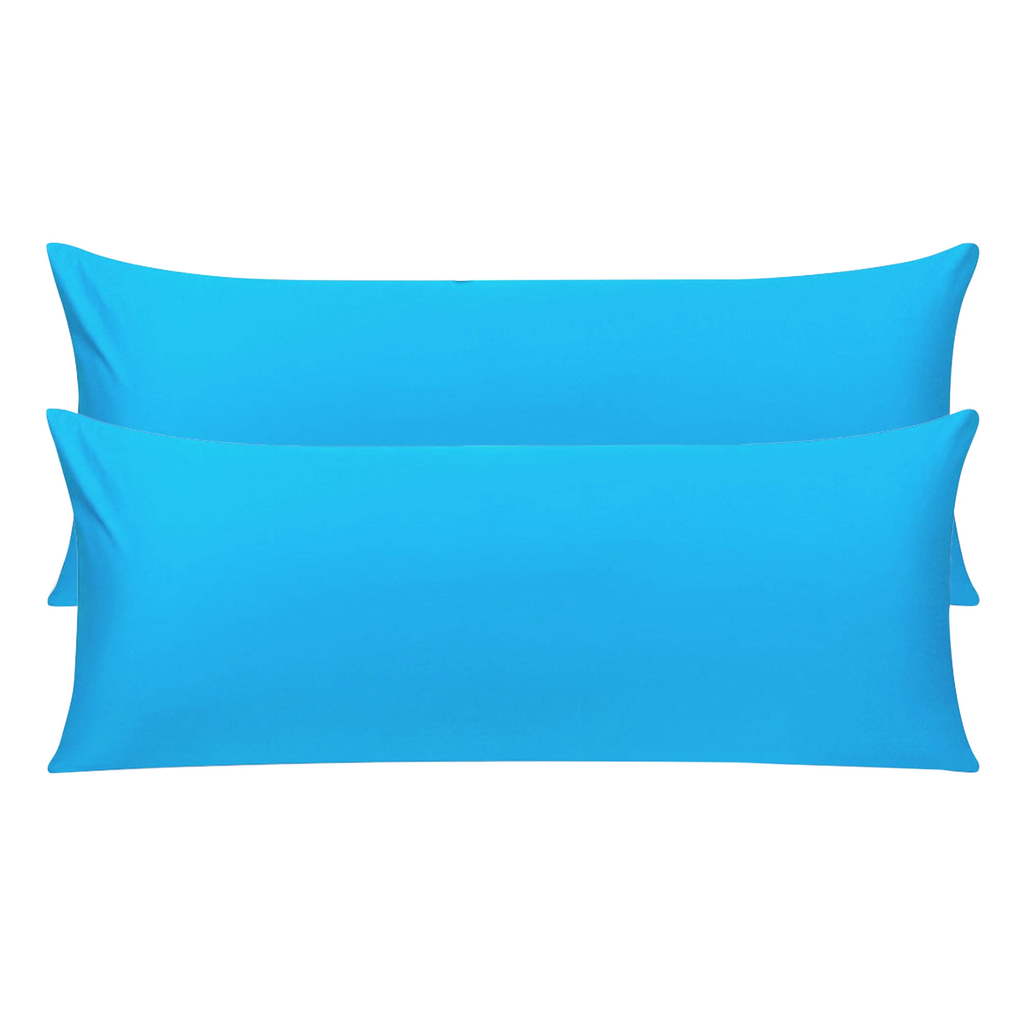 Unique Bargains Pillowcases 2 Pack 100% Cotton Body Pillow Covers Blue 20" x 54"
