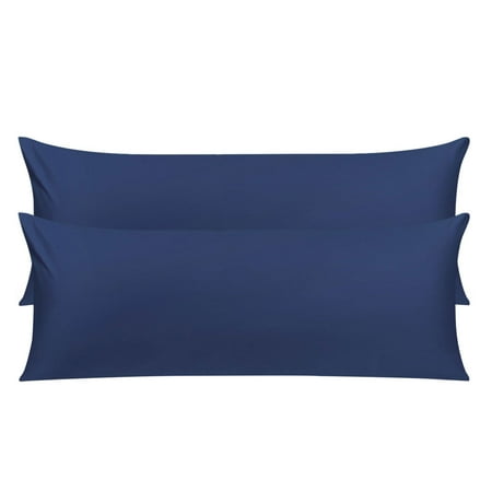 Set Of 2 Zippered Body Piilowcase Cotton Pillowcase Navy Blue 20" X 72"(W*L)