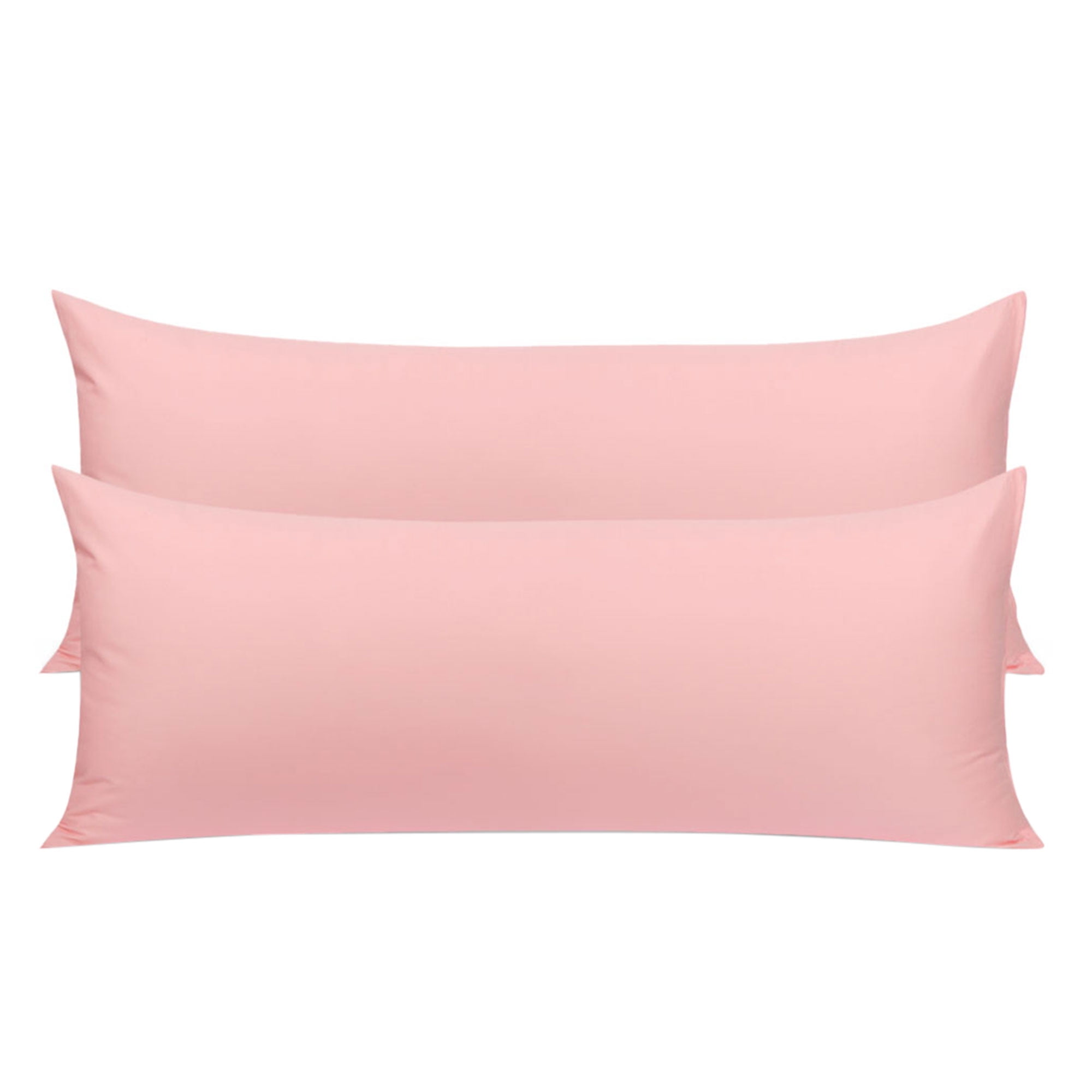 Unique Bargains Pillowcases 2 Pack 100% Cotton Body Pillow Covers Pink 20" x 48"