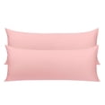 thumbnail image 1 of Unique Bargains Pillowcases 2 Pack 100% Cotton Body Pillow Covers Pink 20" x 48", 1 of 8