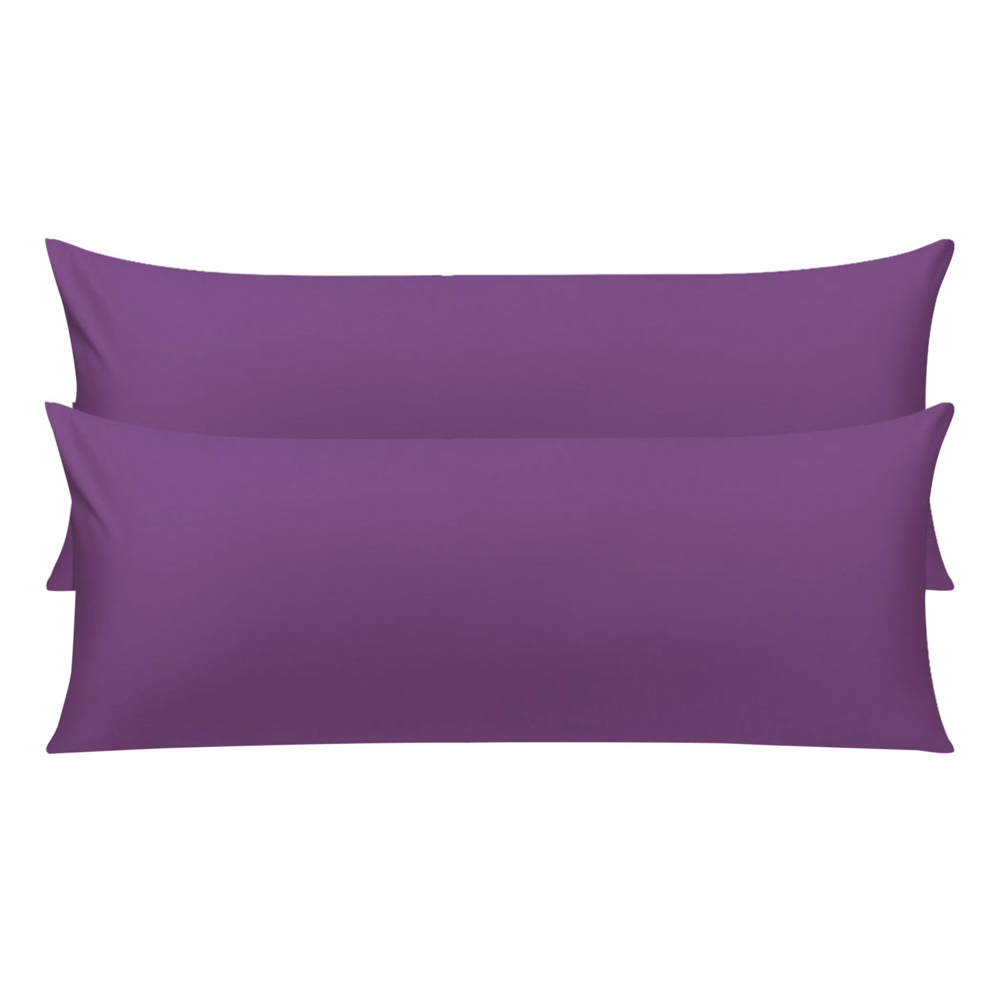 Unique Bargains Pillowcases 2 Pack 100% Cotton Body Pillow Covers Purple 20" x 60"