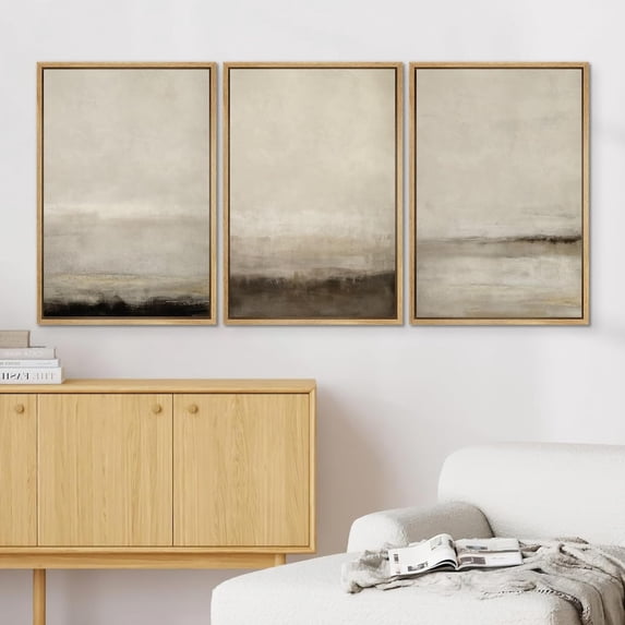 Set Of 3 Abstract Beige Brown Neutral Minimalist Modern Wall Art Prints ...