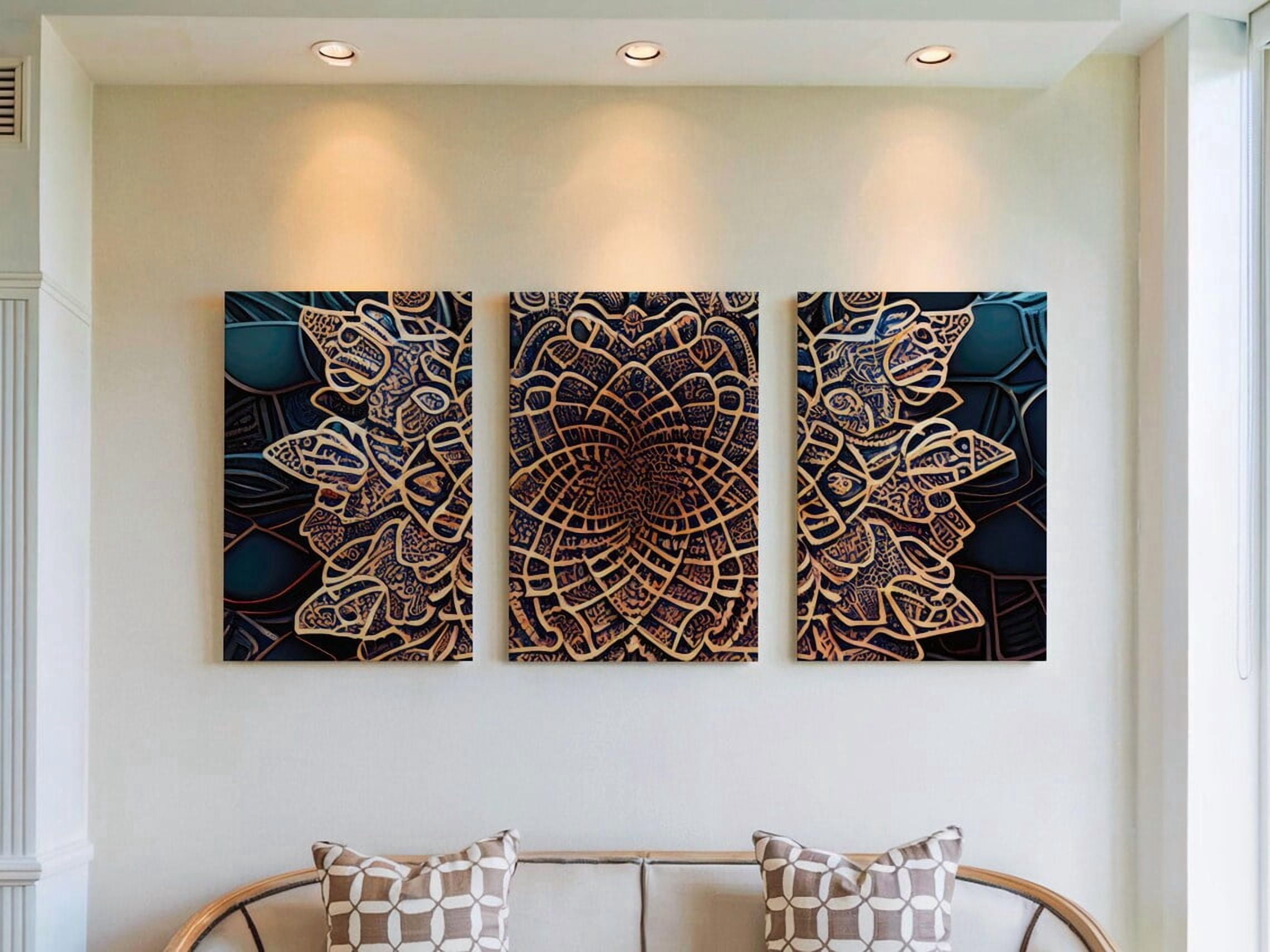 Set Of 3 Ancient Script Meditative Labyrinth Triptych Sacred Symbol ...