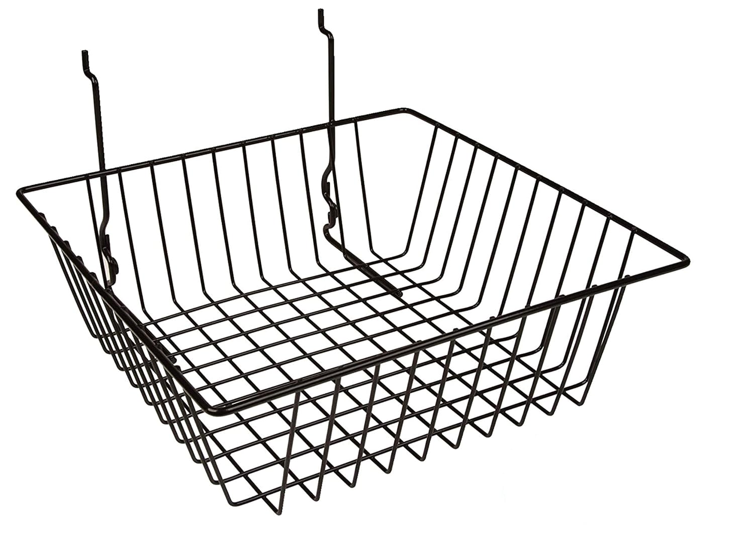 (Set Of 3) Black Wire Baskets For Gridwall, Slatwall And Pegboard
