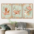 Set Of 3 Boho Wall Art Prints, Mid Century Modern Minimalist Botanical ...