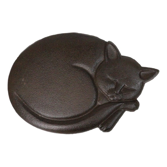 Set Of 3 Cast Iron Sleeping Kitty Cat Garden Stepping Stone Pave Foot Steps