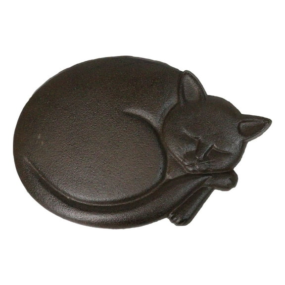 Set Of 3 Cast Iron Sleeping Kitty Cat Garden Stepping Stone Pave Foot Steps