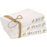 Set Of 3 Christmas Decor Books - Joy, Peace, Believe